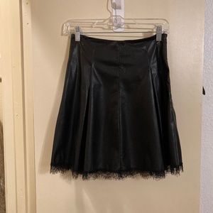 Zara Leather skirt with lace trim